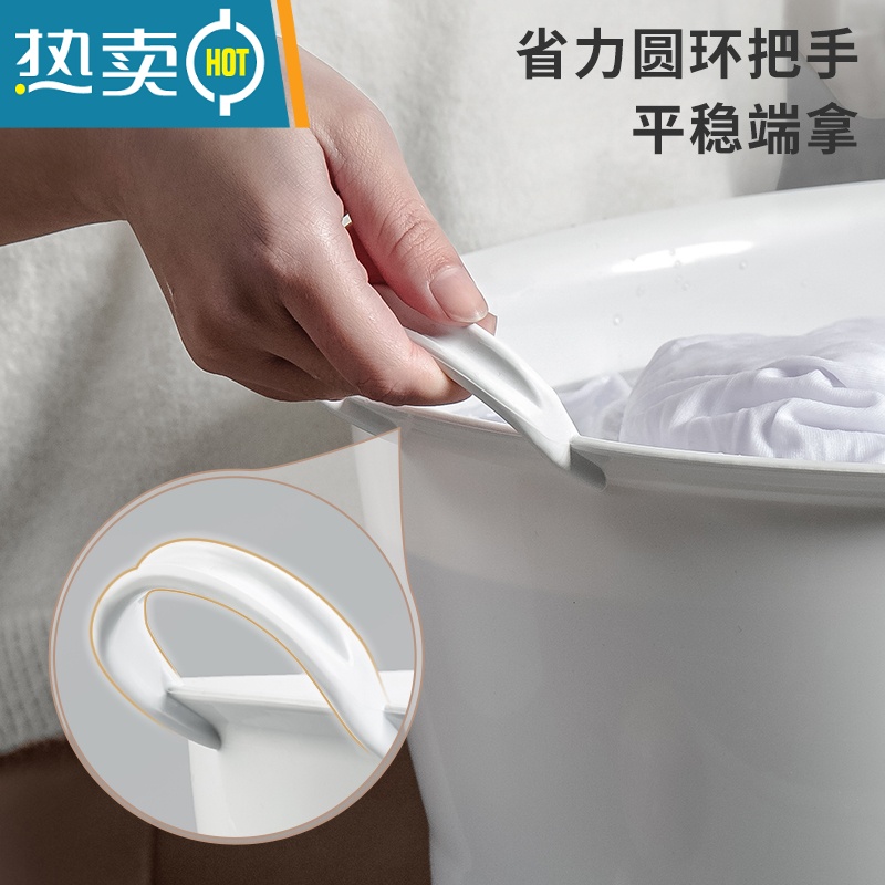 JING PING洗衣盆塑料洗衣服盆大号盆子家用婴儿脸盆洗脚盆双耳盆洗菜盆高清大图