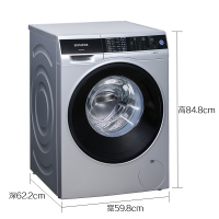 西门子（SIEMENS） XQG90-WM12U5680W 9公斤 变频 全触控面板 储存记忆功能 滚筒洗衣机（银色）