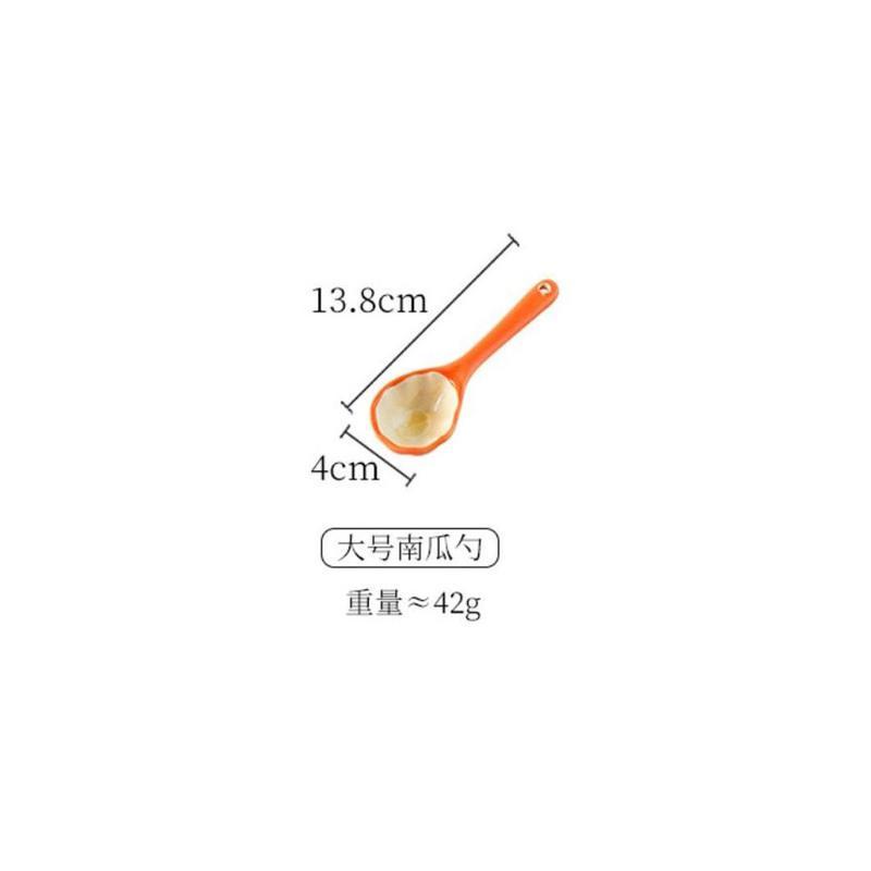 勺子 300 万圣节陶瓷带盖南瓜杯配套勺子盖子南瓜勺汤勺饭勺大小勺子南瓜盖