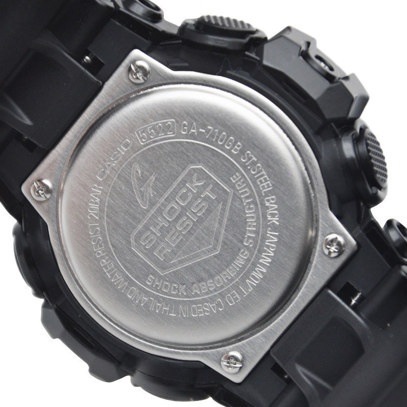 卡西欧(CASIO)手表G-SHOCK系列 日韩品牌时尚黑金运动休闲通用防水石英表男GA-710GB-1A