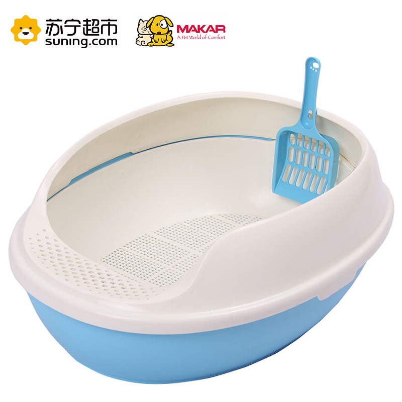美卡(makar)膨润土型猫砂盆半封闭式三层猫厕所防外溅大猫幼猫适用 茶色