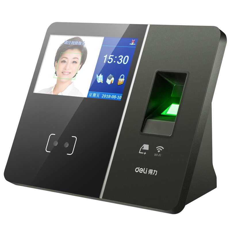 得力(deli)13750C 考勤机 人脸指纹云考勤机 wifi打卡签到 4.3英寸触摸显示屏