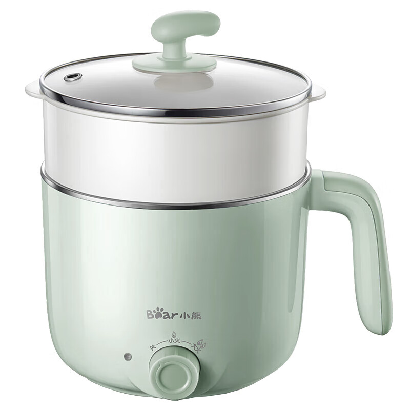 小熊(bear) 电煮锅 DRG-C12R6 小电锅电火锅多功能迷你宿舍锅 蒸笼款 1.2L
