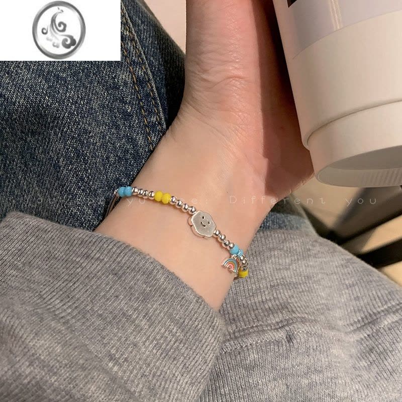 JiMi多巴胺彩色小熊串珠手链女2023年新款小众设计感学生闺蜜手饰手串图片