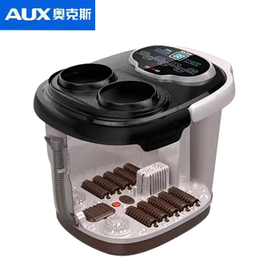 奥克斯(AUX)泡脚桶足浴盆脚动按摩家用高桶养生足疗神器[高配数码款]+足浴大礼包