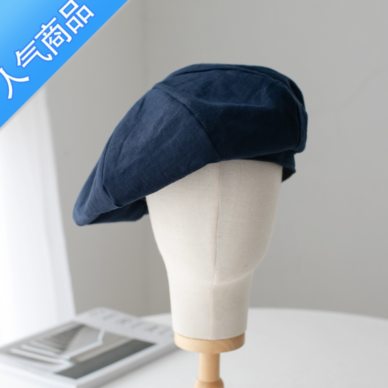 SUNTEK加宽加大贝雷帽棉麻春夏男女大头围八角帽定制oversize日系原极简