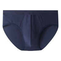 男士内裤纯棉高腰大码肥胖三角裤宽松透气男款短裤男式裤头底裤衩 4XL建议160-175斤 深蓝