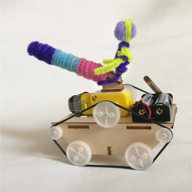 坦克车科技小发明小制作diy材料包学生科技课手工作业拼装玩具小人拉