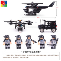 沃马鱼鹰号和牧马人套装拼插积木特警战队拼搭组装模型玩具(鱼鹰号牧马人巡逻队伍)