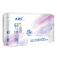 ABC 亲柔立围 超长甜睡夜用 轻透薄棉柔卫生巾420mm*3片(含KMS健康配方)国产 女性护理