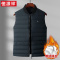 恒源祥羽绒服马甲男士棒球领坎肩秋冬保暖背心内外穿鸭绒马夹外套