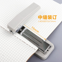 得力(deli）360度可旋转订书机学生用 大号重型加厚多功能订书器标准型中缝骑马钉定书机中号办公用品12号订书钉