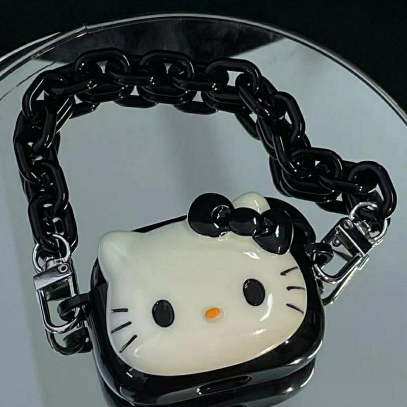 美乐蒂库洛米耳机保护壳保护套苹果airpods1/2代Pro3挂链软壳可爱 黑色库洛米 airpods 1/2代