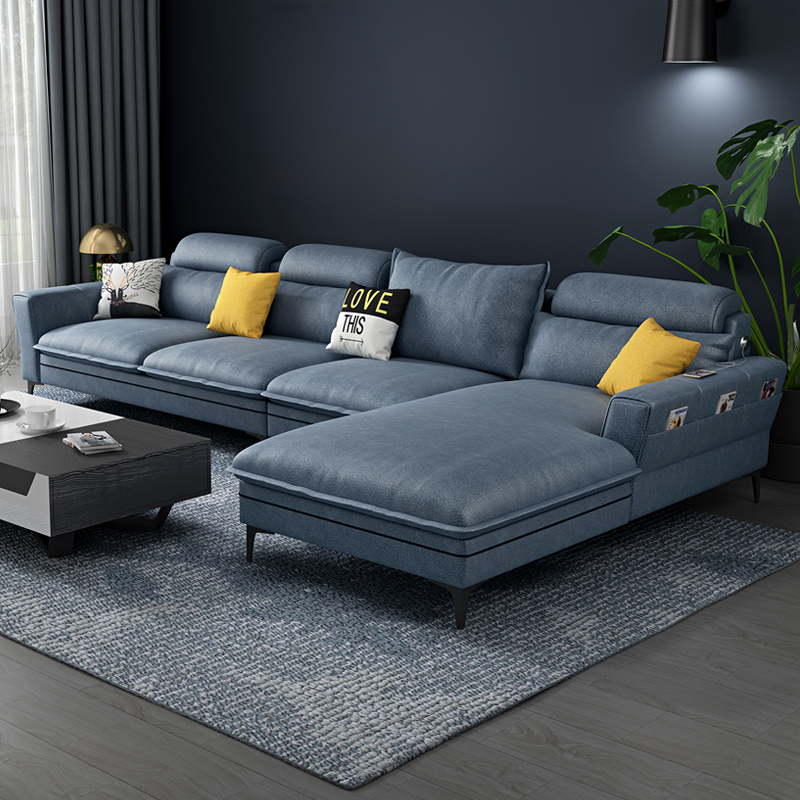 妮曼迪免洗布艺沙发现代简约整装可拆洗大小户型北欧客厅沙发组合家具