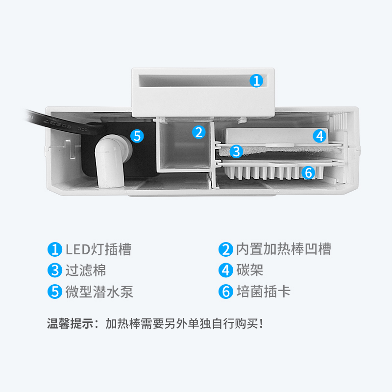 鱼缸过滤器潜水泵背挂式过滤泵水缸抽水循环泵养鱼用品高清大图
