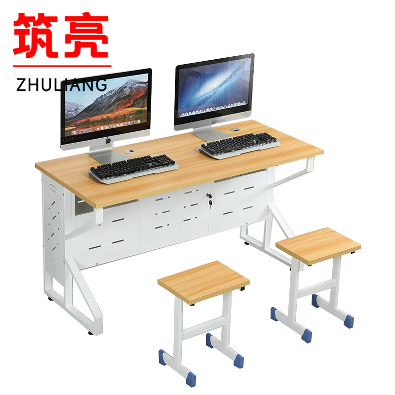 筑亮 钢木电脑桌 Y140+2椅 套高清大图