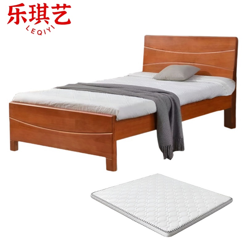 乐琪艺 单人床(含床垫) 200*120*35cm(10cm床垫) 套高清大图