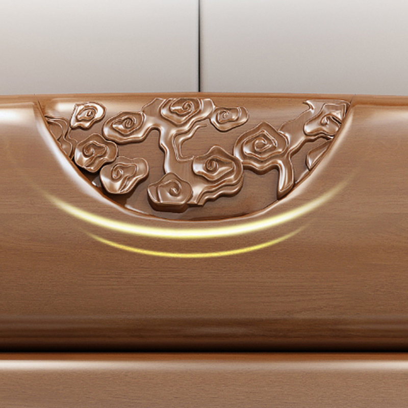 臻远ZY-SMC-130 现代简约实木床双人床 1.5米简约床高清大图