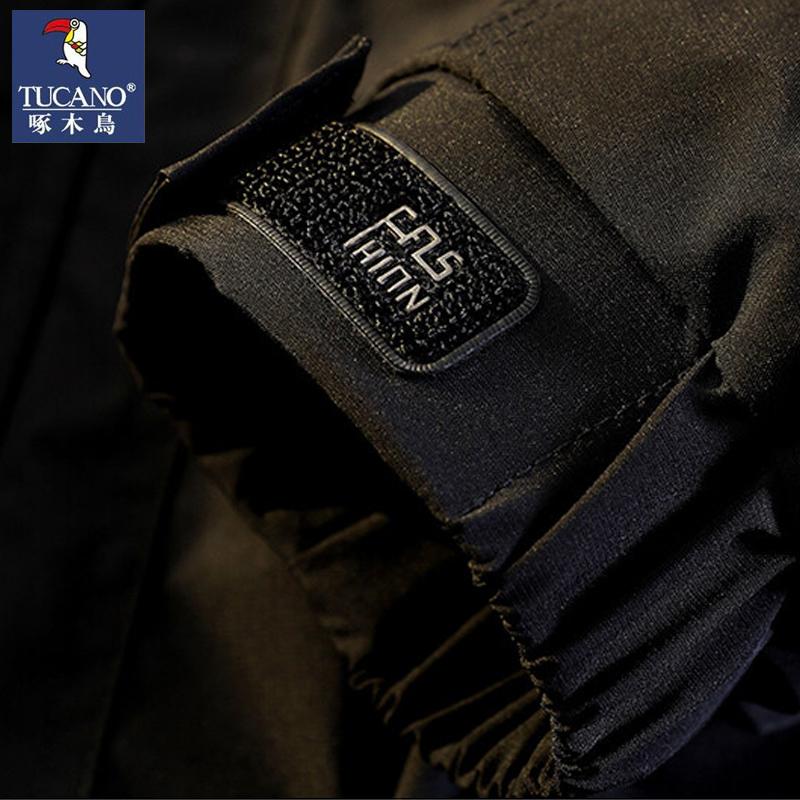 啄木鸟潮流男士2024新款立领保暖纯色潮流宽松休闲工装外套棉衣0高清大图