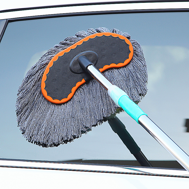 洗车拖把长杆伸缩洗车用品刷车刷子擦车拖把清洗工具神器拖把拖布纯棉