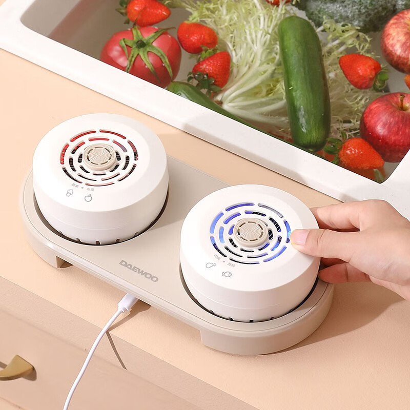 大宇(DAEWOO)家用食材清洗机双仓净化洗菜果蔬净化清洗机DY-JH01 升级版松露棕(礼邮外)!