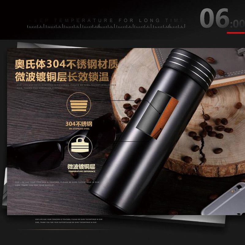 富光(FGA)保温杯男士商务办公车载水杯不锈钢杯子便携茶杯 白色