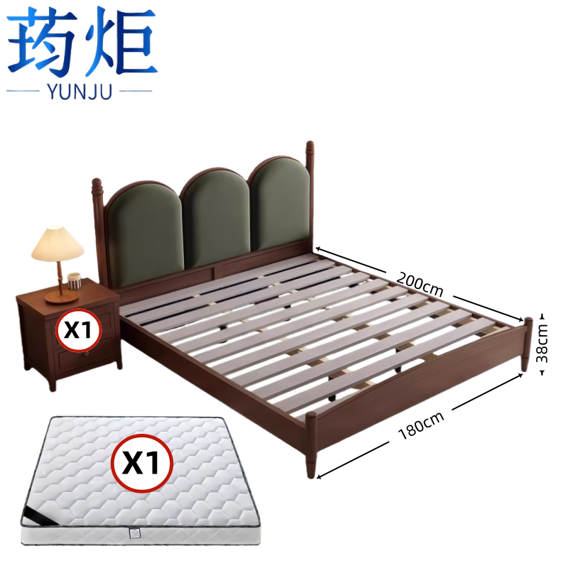 荺炬双人床1.8m床+1柜组高清大图