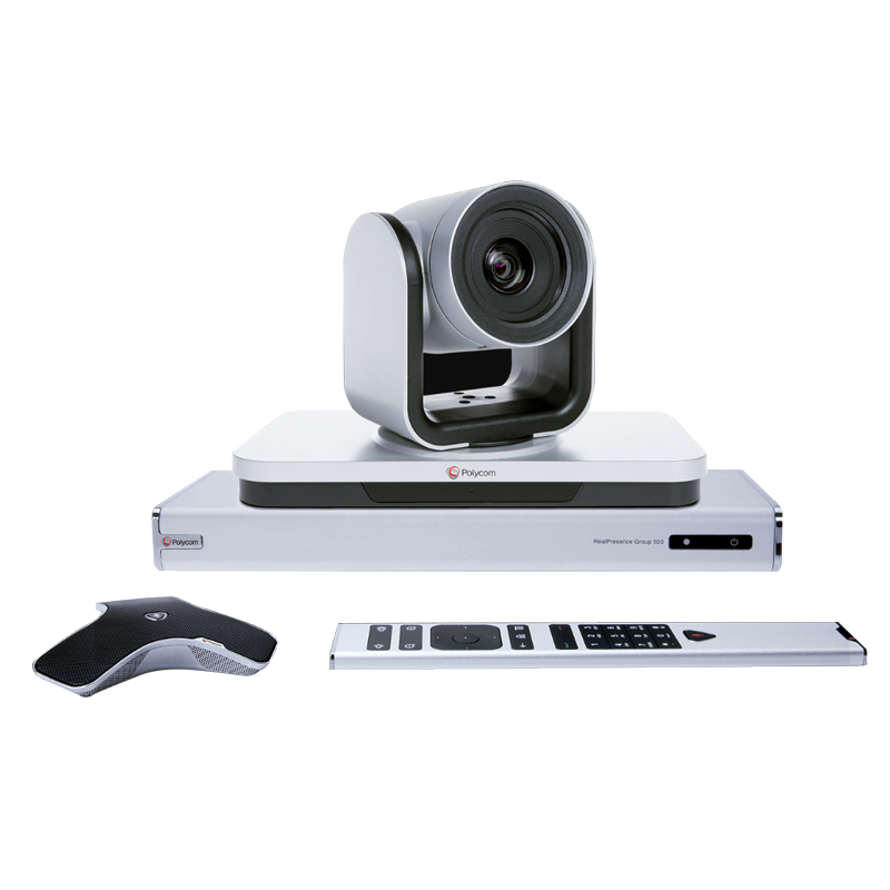宝利通Polycom视频会议一体机Group500-1080P 12倍变焦摄像头360度全向麦克风适合10-100㎡