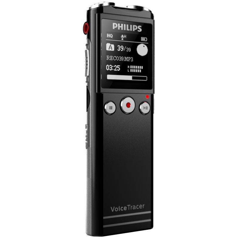 飞利浦(PHILIPS)VTR6200录音笔大容量学生上课用专业高清降噪商务会议录音器便携式随身智能随身学生小巧 黑色