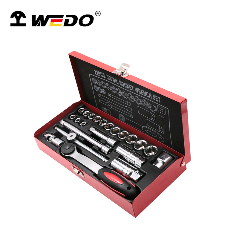 WEDO维度 WD157B-22 22件3/8”系列公制套筒组套 22pcs 单位:套高清大图