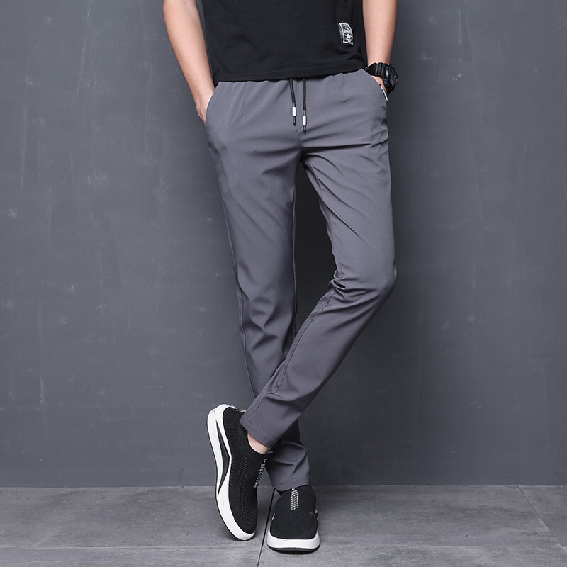 梵克公牛休闲裤男时尚夏季薄款韩版帅气流裤子男士紧身长裤官方男装