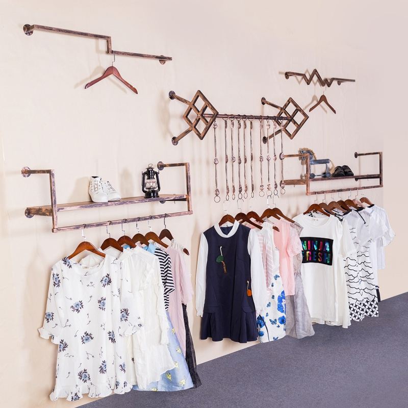 服装店展示架上墙女装壁挂式组合衣服架子挂衣架童装店铺货架侧挂