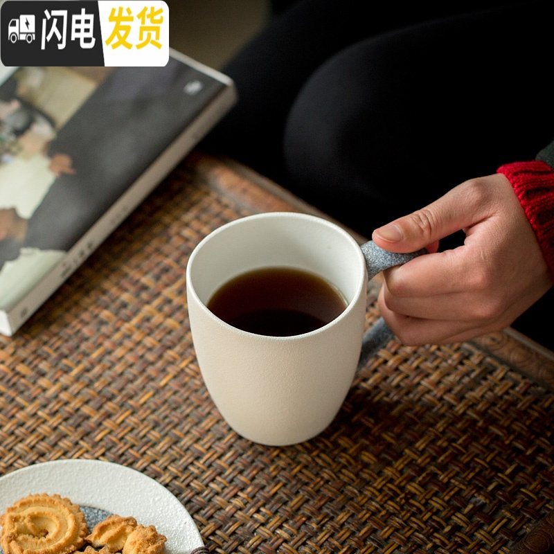 三维工匠创意陶瓷喝水杯子个性马克杯带勺情侣一对家用简约大容量女定制