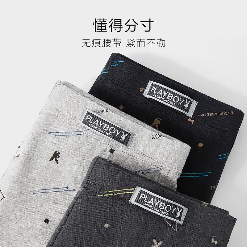 花花公子男士内裤纯棉男生四角裤透气宽松内裤男款平角裤衩春夏季图片