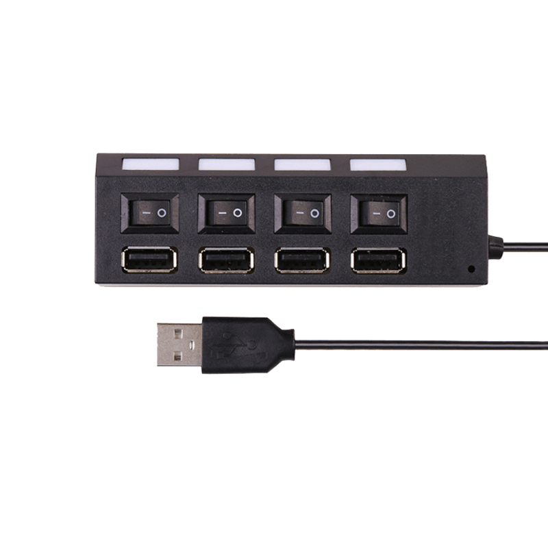 酷比客(L-CUBIC) USB2.0 4口集线器带开关黑色