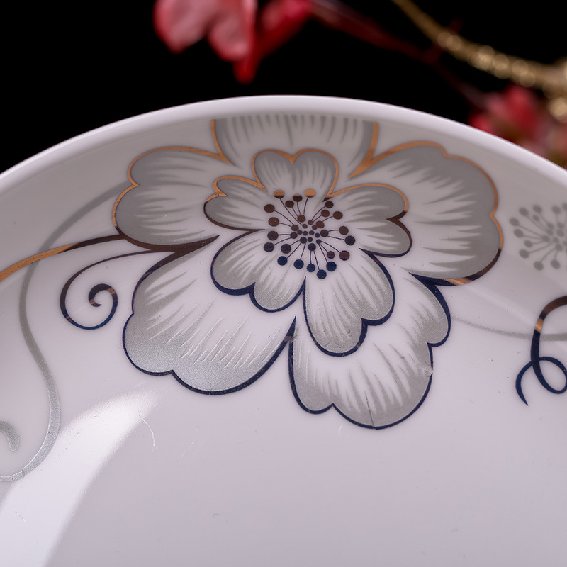 DAIRYQUEEN景德镇20头简爱世家简约欧式家用骨瓷餐具碗碟套装套装餐具碗碟盘勺子家用套装高清大图