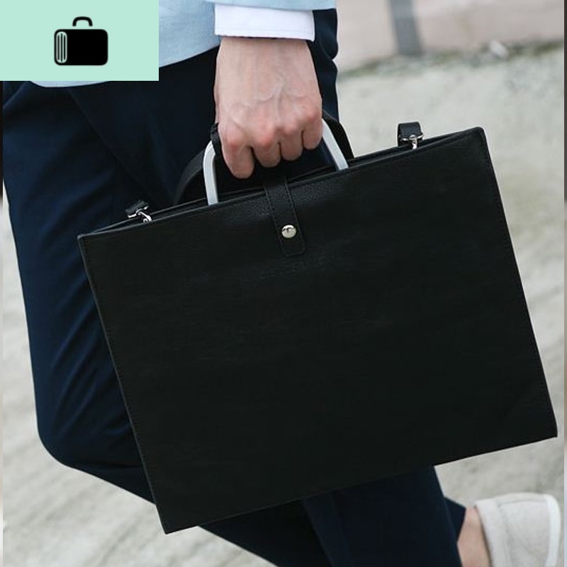 韩版男包英伦复古包男士女士手袋Ipad公文包手提单肩文件包商务包NEW LAKE 黑色 黑色