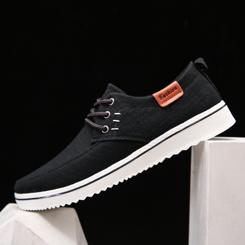 沐风草休闲布面鞋男潮鞋加大码46码45潮流韩版百搭亚麻布鞋男士透气