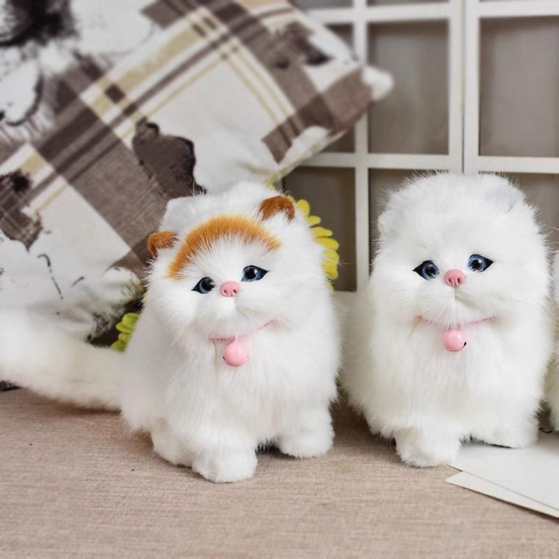 会叫小橘猫毛绒垫子仿真猫咪玩偶会叫小猫咪摆件益智可爱假猫咪儿童