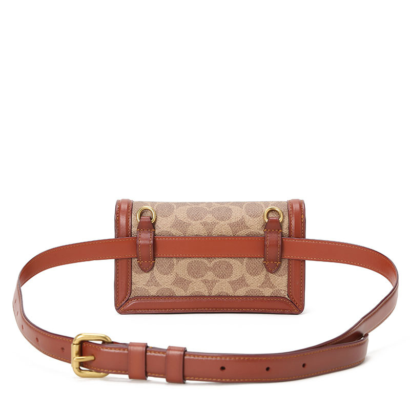COACH 蔻驰 女包 RILEY胸包 腰包 斜挎包 老花拼皮金扣76594