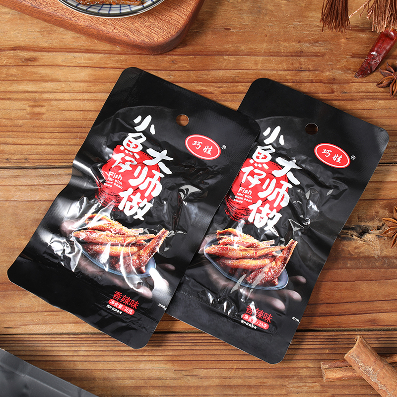 巧娃小鱼仔(大师鱼)208g/包 休闲零食 辣条 辣鱼 鱼干