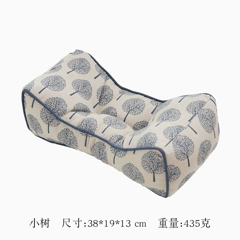 办公室电脑椅腰枕椅子靠垫靠背汽车腰靠护腰靠枕腰间盘椅子腰枕小树棉麻花布腰枕38x19cm&plusmn;3cm