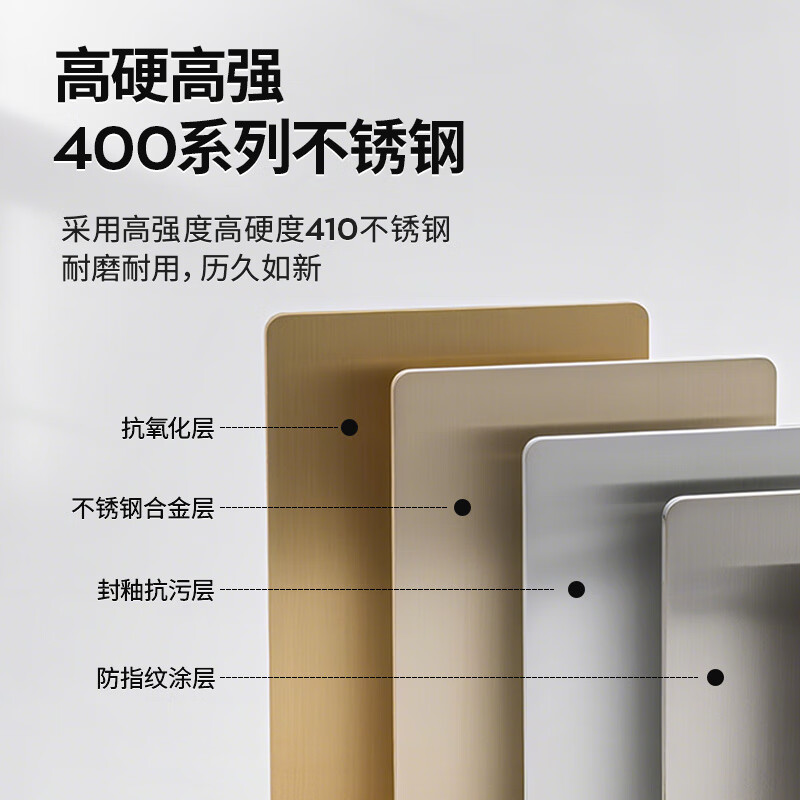 GNF垃圾桶6L不锈钢无盖垃圾桶办公室商用卫生间厕所方形 SF6-Y01 全金属盖高清大图