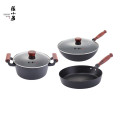 张小泉 中华黑金铁锅三件套（炒锅32cm+煎锅28cm+汤锅24cm）
