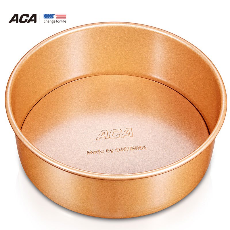 北美电器（ACA）蛋糕模ABT-CH08A 烘焙模具8寸活底蛋糕模具 戚风蛋糕烤箱专用模具 慕斯蛋糕可托底烤盘 金色