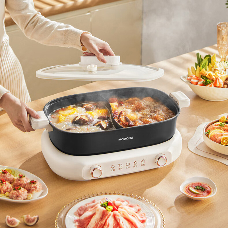 摩动鸳鸯锅7L分体设计清洗方便鸳鸯锅MD-FT01Y高清大图