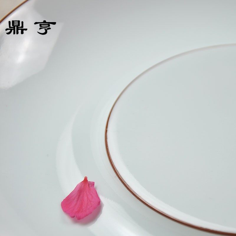 鼎亨简约复古胭脂红色釉手工壶承茶托干泡盘碟壶杯垫高温陶瓷功夫