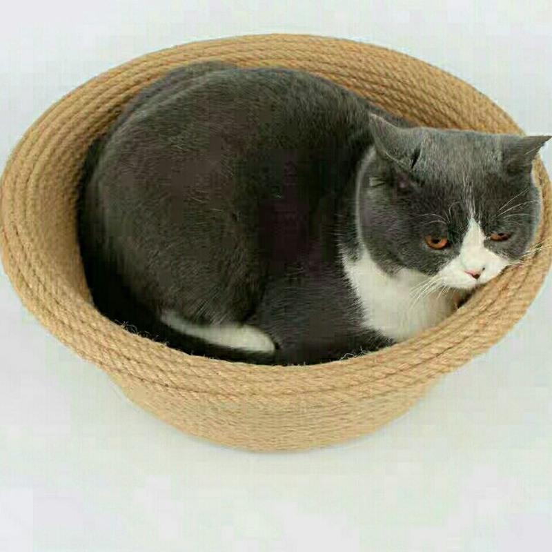 40CM(13斤以下的猫 ) 黄色剑麻不带底座 剑麻猫抓板窝立式不掉屑耐磨多功能猫爪板猫抓窝猫抓球盆猫咪用品