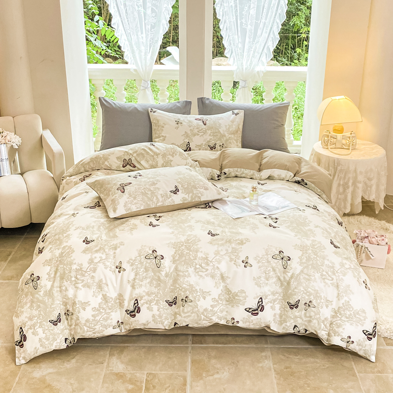 雅鹿-全棉印花亲肤四件套ZZLY-YLT2505（花色：福气叠叠）高清大图