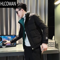 HLCOMAN冬季潮牌羽绒棉服男潮流假工装棉衣2024新款男士休闲立领外套 3XL H23黑色